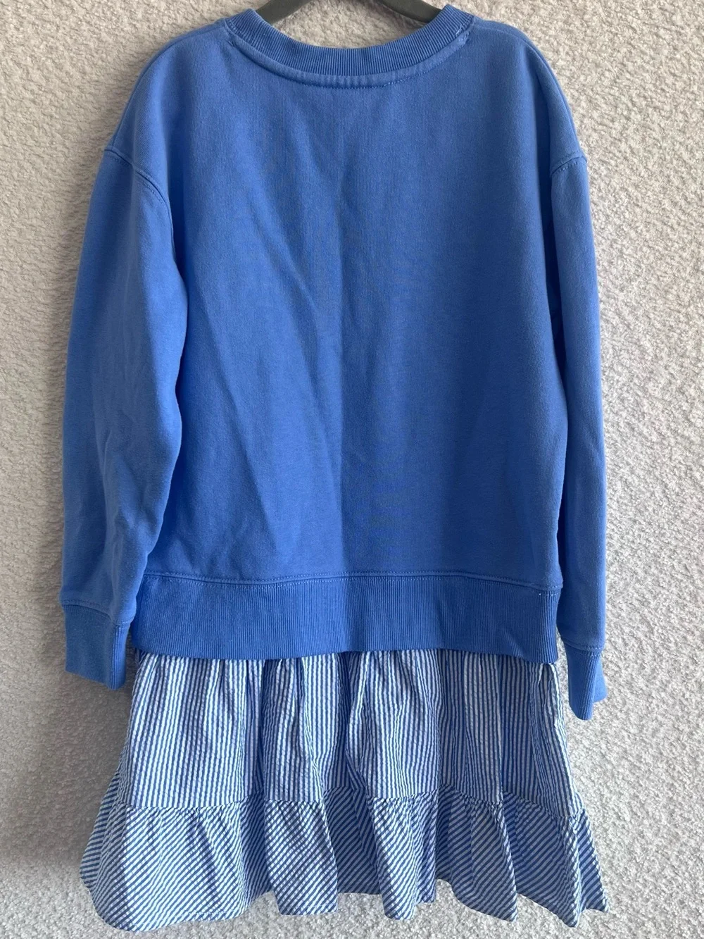 Ralph Lauren Kids Blue Sweatshirt Seersucker Dress Long Sleeve Size 7